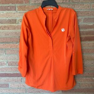 Women’s UG Apparel CLEMSON TIGERS Blouse Size Small Roll Tab Sleeve Orange S